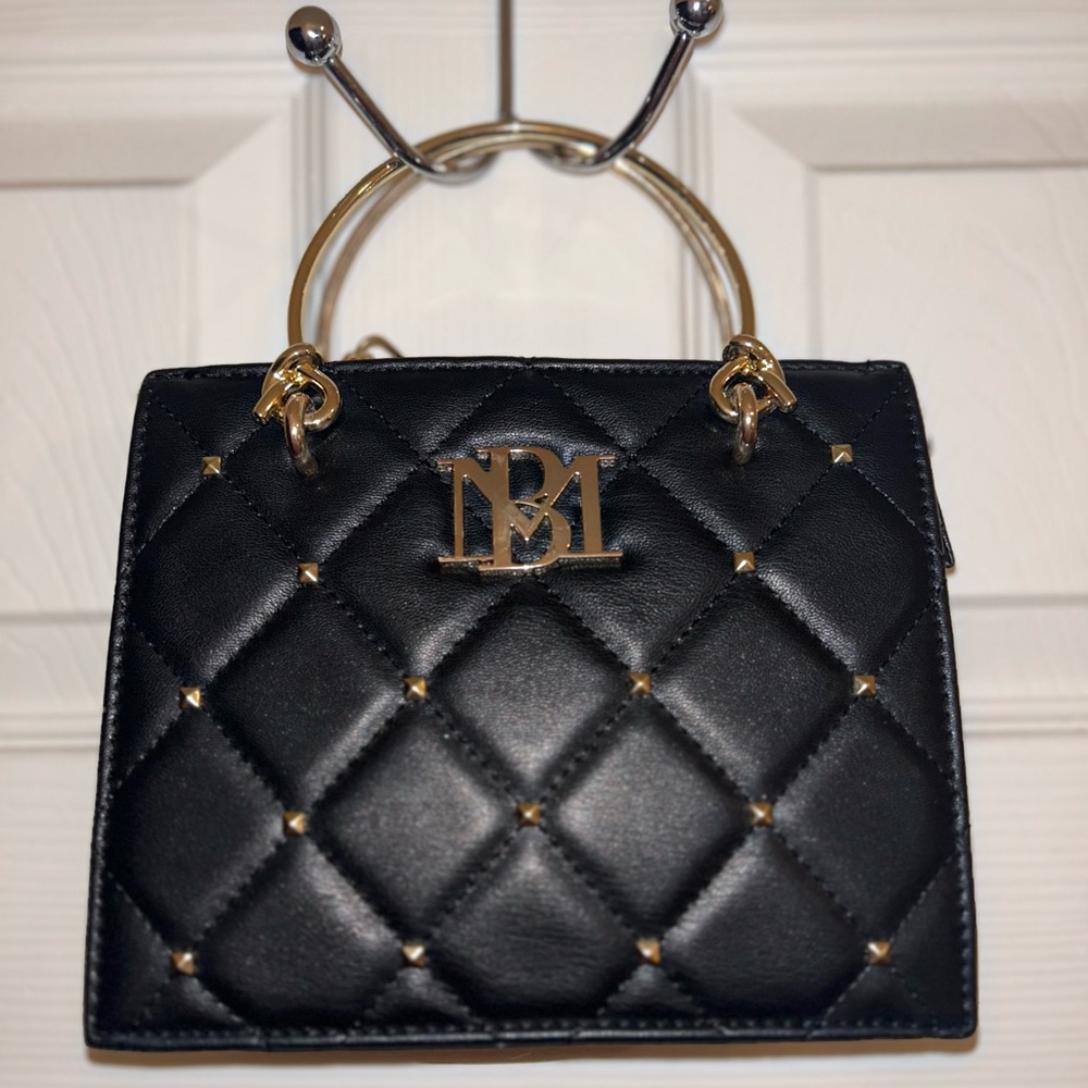 Badgley Mischka small black and gold purse